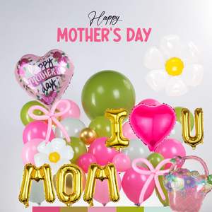 Nuevo Estilo, Kit de Guirnalda de Globos para el Día de la Madre, 117 Piezas, con Letras de Corazón de Papel Metálico, <span class=keywords><strong>Cesta</strong></span> Floral para Decoraciones del Día de la Madre - Product Image 4