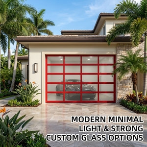 <span class=keywords><strong>Porte</strong></span> <span class=keywords><strong>de</strong></span> <span class=keywords><strong>garage</strong></span> <span class=keywords><strong>sectionnelle</strong></span> haut <span class=keywords><strong>de</strong></span> gamme avec cadre en aluminium et panneaux en verre, installation résidentielle haut <span class=keywords><strong>de</strong></span> gamme - Product Image 1