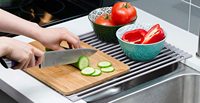Égouttoir à vaisselle en silicone multifonction pliable et enroulable pour évier