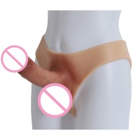Dildo realista hueco de silicona con correa, pantalones de agrandamiento de pene grande, ecológico, suave, impermeable, potenciador de estimulación sexual