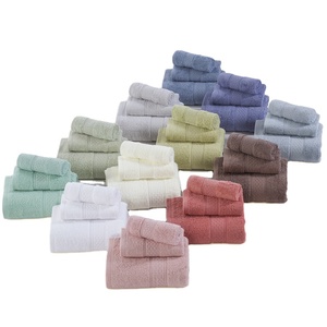 3 Pcs/Set Set Serviette Douche 70*140cm + Serviette de Visage 74*34cm + Serviette à Main 34*34cm 100% Coton Washrag Gant de Toilette Salle de Bain Home Dry