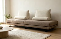 Canapé de loisirs en tissu double couche de luxe, coussins de dossier amovibles, canapé 2 places minimaliste italien pour grand appartement