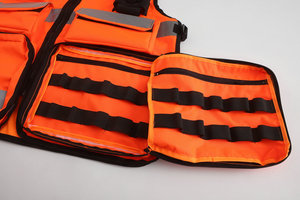 سترة إسعاف عاكسة عالية الوضوح سترة طبية موحدة للخدمة الشاقة مع جيوب متعددة - Product Image 4