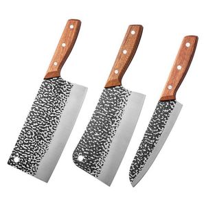 Hand Forged Kitchen <b>Knife</b> <b>Set</b> 3 Piece Stainless Steel Hammered Blade <b>Sharp</b> Chopping <b>Knives</b> For Cooking - Product Image 1