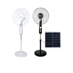 Solar Fan with Panel and LED Light 16 Inch 12V DC Solar Fan Solar Powered AC DC Rechargeable Fan Price Cheap Stand