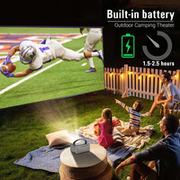 Projecteur 4K HD Android 9 avec batterie longue durée de vie, cinéma maison bureau haute luminosité, projecteur grand écran 3D HDML portable