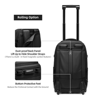 Sac à dos à roulettes compatible avec Apple Find My, sac à roulettes antivol avec suivi GPS, sac à dos de voyage