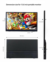 Moniteur LCD tactile portable USB-C IPS 15,6 pouces au prix d'usine pour ordinateur portable/PS5/Switch - Nouveau 1080P avec 99% SRGB