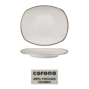 Assiette plate beige artisanale 29,5 × 25,4 cm rectangulaire Corona Pp1605722912 - Product Image 4