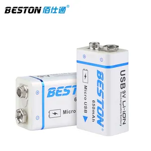 BESTON Chất Lượng Cao USB 9V 650MAh Li Ion Lithium Có Thể Sạc Lại Pin Cho Vạn Năng Và Dụng Cụ Điện Tử