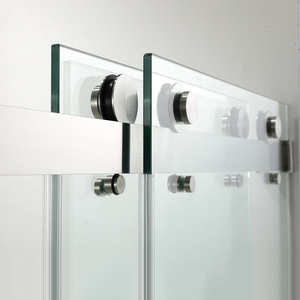 Vente directe d'usine salle <span class=keywords><strong>de</strong></span> bain porte <span class=keywords><strong>de</strong></span> <span class=keywords><strong>douche</strong></span> coulissante sans cadre <span class=keywords><strong>en</strong></span> <span class=keywords><strong>verre</strong></span> trempé clair - Product Image 2