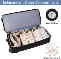 Sac à roulettes de luxe de 21 pouces avec trousse de toilette Bagages à main Sac de voyage durable pour voyage d'affaires