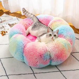 Plüsch Blütenblatt-förmige Haustier bett matte Anti-Rutsch-Boden Cartoon Niedliche weiche warme Blume Haustier Nest Tiefschlaf bett für Hund Großhandel Custom - Product Image 1