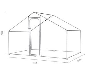 3เมตรช่วงเหล็กชุบสังกะสีไก่วิ่งกรงโลหะไก่บ้าน - Product Image 2