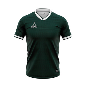 T-shirt de sport unisexe à manches courtes en tricot respirant et anti-plis, entièrement personnalisé par sublimation HEALY avec logos - Product Image 3