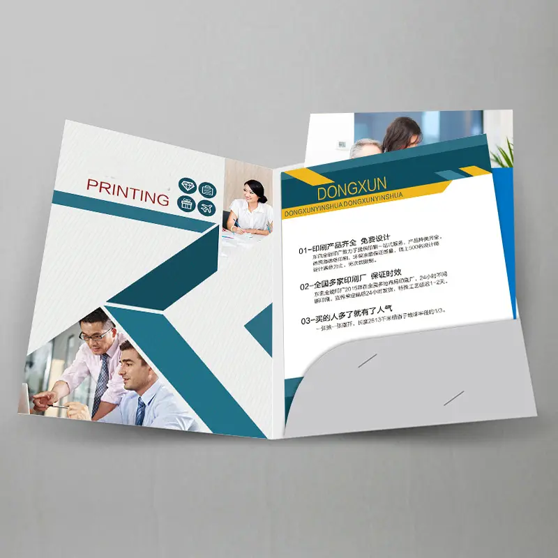 Personalized A4 size custom offset print art paper document folder business file presentation folder with pocket