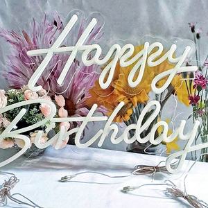 Enseigne lumineuse LED personnalisable « Happy Birthday » avec « Good Vibes Only » – Écologique pour entreprises et hôpitaux - Product Image 5