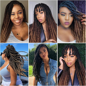 Tresses synthétiques Faux Locs, cheveux raides doux, dreadlocks, cheveux au crochet Goddess pour femmes - Product Image 6