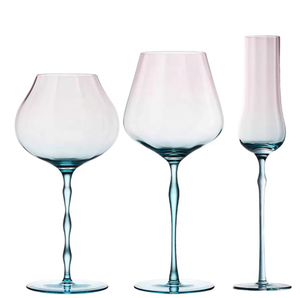 Ensemble de verres soufflés à la main personnalisés, gobelets de Noël et de mariage roses, gobelets colorés par sublimation, gobelets vintage colorés - Product Image 1