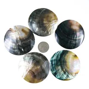 Wholesale Natural Black MOP Shell Disc Round Mother-of-Pearl Polishing Sea Shell Pieces for necklace Jewelry Decoration