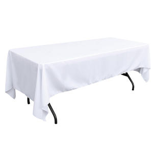 Mantel rectangular de tejido liso blanco estilo banquete - Product Image 6
