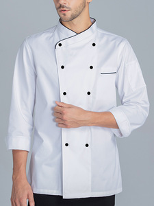 Giacca <span class=keywords><strong>da</strong></span> Chef Lunga Unisex di Fascia Alta Taglia Americana XS-3XL in Tessuto Twill Antimacchia Abbigliamento <span class=keywords><strong>da</strong></span> <span class=keywords><strong>Lavoro</strong></span> per Cucina Catering <span class=keywords><strong>Ristorante</strong></span> Hotel - Product Image 2