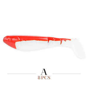 Señuelo de Pesca Suave de Doble Color y Múltiples Segmentos con Cola en T, de 7cm y 8.5cm, de Alta Elasticidad, Cebo Artificial para Lubina - Product Image 6