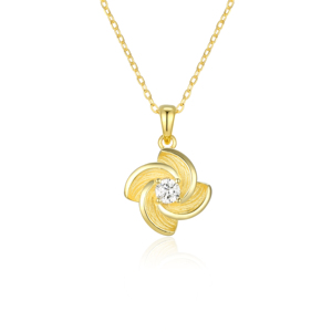 Gioiello di grazia personalizzabile oro placcato 925 argento Sterling bianco zirconi <span class=keywords><strong>collane</strong></span> di gioielli pregiati per le donne regalo - Product Image 1