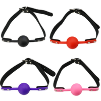 Jouet sexuel en silicone souple, BDSM, bouchon de bondage, boule, bâillon à bouche ouverte