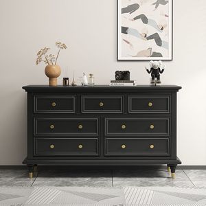American Style Solid Wood <b>Chest</b> Of Drawers 5 9 Drawers Black Bedroom <b>Storage</b> Modern Light Luxury Living Room Furniture - Product Image 4