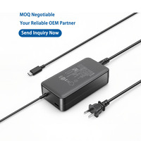 Fuente de Alimentación de Escritorio USB Tipo-C PD de 100W OEM ODM, Enchufe Estadounidense de 2 Pines, Puerto USB-A Dual, Cargador para Portátil, Aprobado por ETL