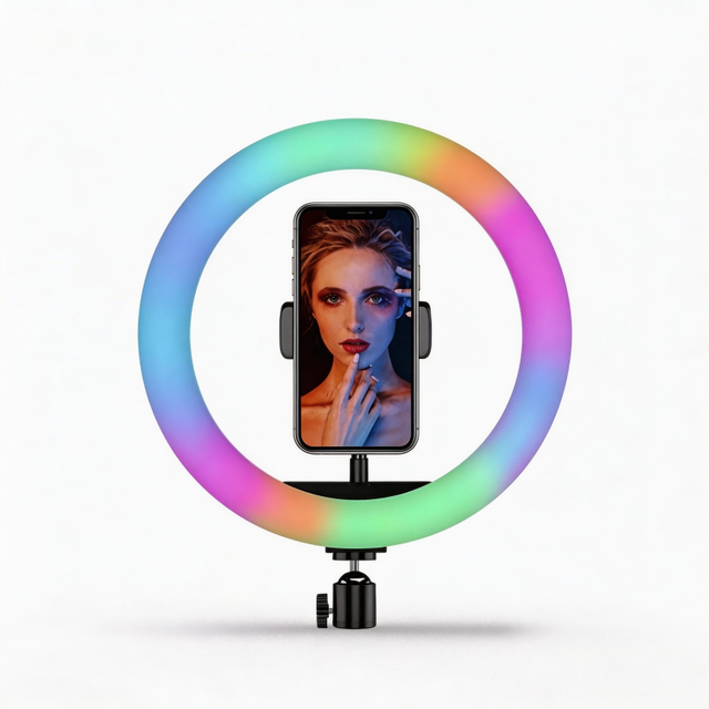RGB LED Ring Light Fill Lamp for Live Streaming Makeup Photography.
