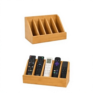Wooden 5-Layer Detachable <b>Remote</b> Control Organizer <b>Holder</b> with Modern Design for Living Room Tabletop Home Accessories - Product Image 5