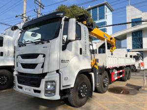 Camion lourd HOWO 8x4 380HP avec grue articulée Weichai Diesel, 12 roues, plateau à bords rabattables - Product Image 4