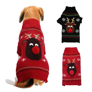 Barang tersedia XXS lucu rusa liburan peliharaan sweater mantel anjing jenis besar pakaian anjing hewan peliharaan pakaian natal anjing sweater