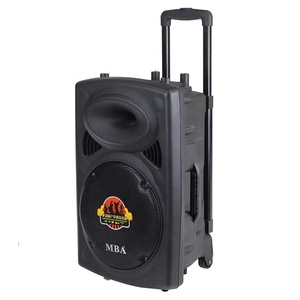 15 inch sạc Bluetooth Xe đẩy Loa wiht nhựa Trường hợp với BT/FM Radio/USB Loa ngoài trời - Product Image 1