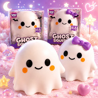 Nouveau produit transfrontalier très populaire : Jouet amusant en caoutchouc souple blanc fantôme, décoré d'un nœud violet, en grande taille, livré en boîte cadeau