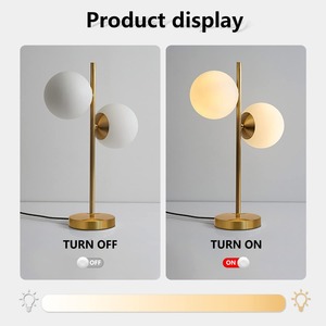 2 quả cầu giữa thế kỷ hiện đại vàng Bảng Đèn sang trọng <span class=keywords><strong>Antique</strong></span> Brass hiện đại bảng ánh sáng Frosted Glass bảng đèn cho phòng khách - Product Image 5