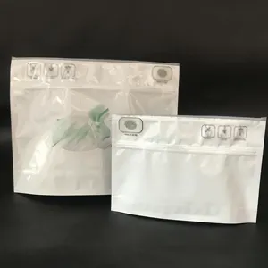 custom Mylar Pinch N Slide Exit Bags ASTM Child Resistant white ziplock slider bags