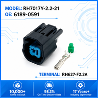 Konektor Otomatis Betina 1 Pin Tahan Air dan Tertutup Rapat Warna Hitam untuk Kabel Sensor Sumitomo HX, Pesanan 7017Y-2.2-21 6189-0591