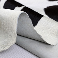 Cuir de veau véritable noir et blanc peau de vache peau de vache cheveux en cuir