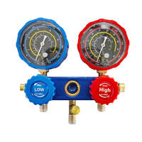 Kit de vanne à double manomètre pour diagnostic de système de climatisation et de réfrigération, avec verrouillage à bille intégré pour une connexion sécurisée et sans fuite