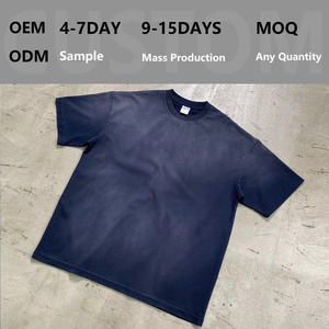 Camisetas Gráficas de Alta Calidad Personalizadas Estilo Urbano, Camiseta Casual de Corte Holgado, Camiseta Vintage para Hombre de Corte Holgado y Color Lavado - Product Image 1