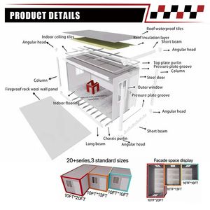 Cammi Nhà 20ft Tiny Nhà Phẳng Gói <span class=keywords><strong>Container</strong></span> Nhà Gấp <span class=keywords><strong>Container</strong></span> Có Thể Tháo Rời <span class=keywords><strong>Container</strong></span> Nhà Văn Phòng Trang Web Cho Các Trường Học - Product Image 2