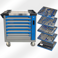 Coffret d'outils complet de réparation automobile en acier allié OEM de 413 pièces, jeu de clés à douilles combinées avec chariot à outils