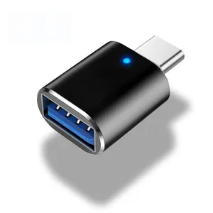 坎特尔C型公到USB 3.0母适配器USB3.0适配器带发光二极管的C型充电适配器