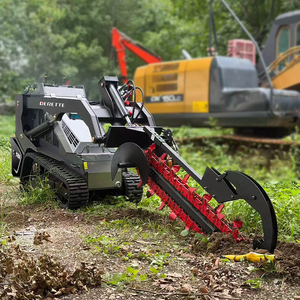 Mini-chargeuse sur chenilles Derette XC1100 25HP avec accessoires de tranchage hydrauliques de 47 pouces pour les projets d'aménagement paysager - Product Image 1