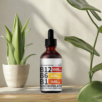 OEM ODM Vitamine B12 5000mcg Méthylcobalamine B12 avec B6 B1 Niacine Folate Gouttes sublinguales pour femmes et hommes
