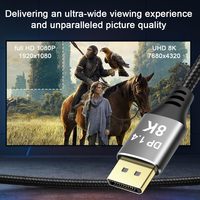 Câble Mini DP vers DP bidirectionnel 8K60Hz 4K144Hz 32,4 Gbps HD plaqué or 1m 2m 3m Câble Mini 8K