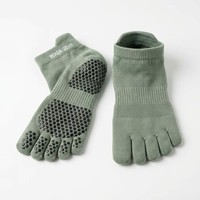 Chaussettes de yoga en bambou écologiques antidérapantes pour Pilates et Barre, avec logo personnalisé, respirantes
